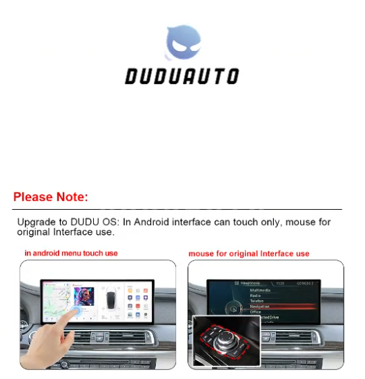 Mouse operation for original BBA cars and touch operation for DUDUOS.